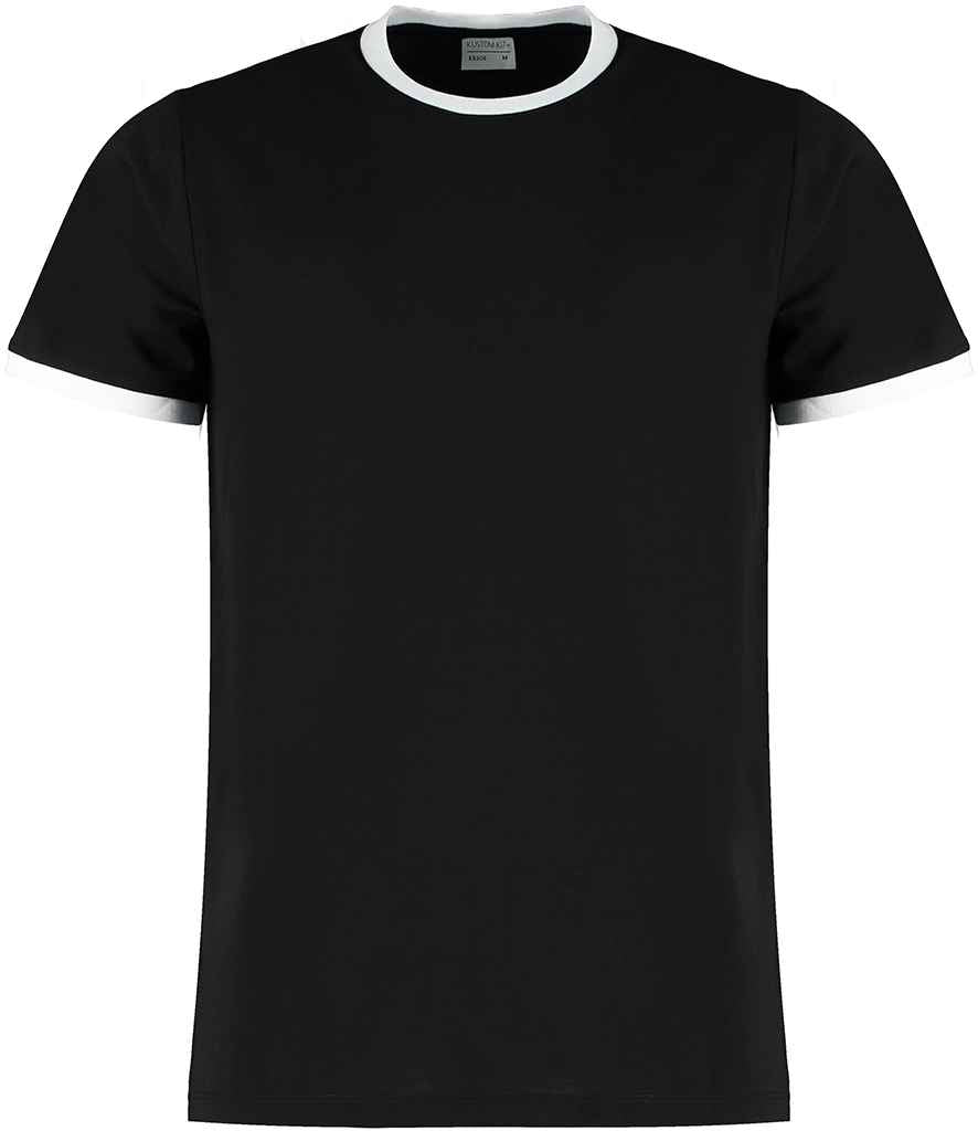 Kustom Kit Fashion Fit Ringer T-Shirt | Black/White