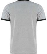 Kustom Kit Fashion Fit Ringer T-Shirt | Light Grey Marl/Black thumbnail 3