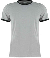 Kustom Kit Fashion Fit Ringer T-Shirt | Light Grey Marl/Black thumbnail 2