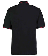 Kustom Kit St Mellion Tipped Cotton Piqué Polo Shirt | Black/Red thumbnail 2