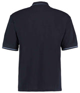 Kustom Kit St Mellion Tipped Cotton Piqué Polo Shirt | Navy/Light Blue thumbnail 2