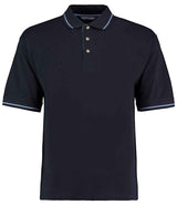 Kustom Kit St Mellion Tipped Cotton Piqué Polo Shirt | Navy/Light Blue thumbnail 1
