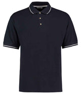 Kustom Kit St Mellion Tipped Cotton Piqué Polo Shirt | Navy/White thumbnail 3