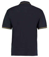 Kustom Kit St Mellion Tipped Cotton Piqué Polo Shirt | Navy/Yellow thumbnail 2