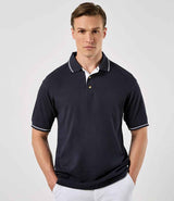 Kustom Kit St Mellion Tipped Cotton Piqué Polo Shirt | Navy/White thumbnail 1