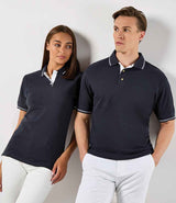 Kustom Kit St Mellion Tipped Cotton Piqué Polo Shirt | Navy/White thumbnail 2