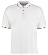 Kustom Kit St Mellion Tipped Cotton Piqué Polo Shirt | White/Navy thumbnail 1