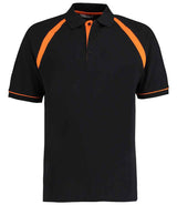 Kustom Kit Oak Hill Cotton Piqué Polo Shirt | Black/Orange thumbnail 1