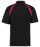 Kustom Kit Oak Hill Cotton Piqué Polo Shirt | Black/Bright Red thumbnail 2
