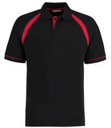 Kustom Kit Oak Hill Cotton Piqué Polo Shirt | Black/Bright Red thumbnail 1