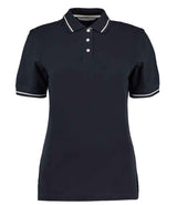 Kustom Kit Ladies St Mellion Tipped Cotton Piqué Polo Shirt | Navy/White thumbnail 3