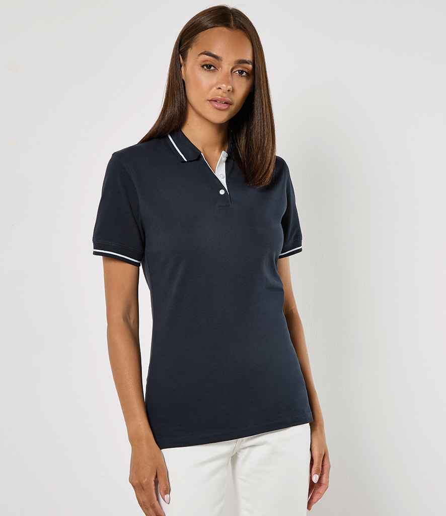 Kustom Kit Ladies St Mellion Tipped Cotton Piqué Polo Shirt | Navy/White
