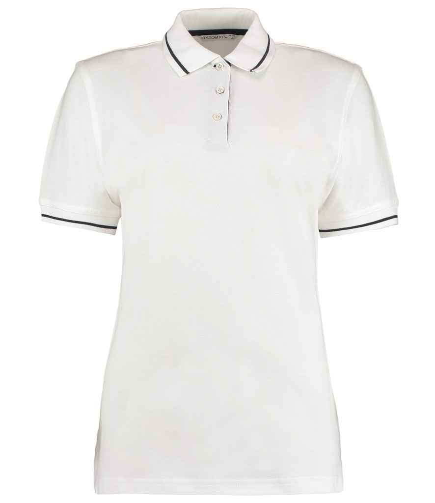 Kustom Kit Ladies St Mellion Tipped Cotton Piqué Polo Shirt | White/Navy