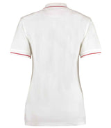 Kustom Kit Ladies St Mellion Tipped Cotton Piqué Polo Shirt | White/Red thumbnail 2