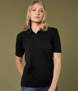 Kustom Kit Ladies Regular Fit Workforce Piqué Polo Shirt | Black thumbnail 1