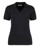 Kustom Kit Sophia Comfortec® V Neck Polo Shirt | Black thumbnail 1