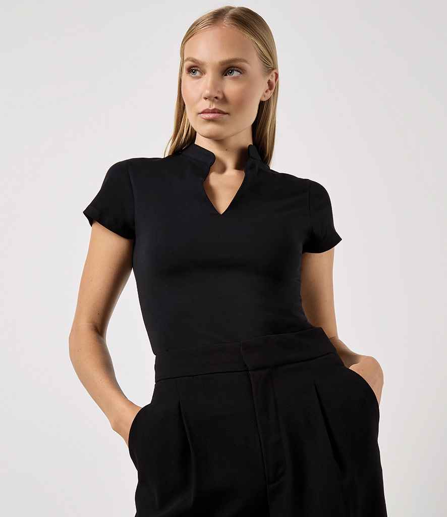 Kustom Kit Ladies V Neck Corporate Top | Black