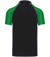 Kariban Baseball Cotton Piqué Polo Shirt | Black/Green thumbnail 2