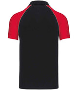 Kariban Baseball Cotton Piqué Polo Shirt | Black/Red thumbnail 2