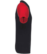 Kariban Baseball Cotton Piqué Polo Shirt | Black/Red thumbnail 3