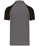 Kariban Baseball Cotton Piqué Polo Shirt | Slate Grey/Black thumbnail 2
