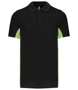 Kariban Flag Poly/Cotton Piqué Polo Shirt | Black/Lime Green thumbnail 1