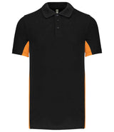 Kariban Flag Poly/Cotton Piqué Polo Shirt | Black/Orange thumbnail 1
