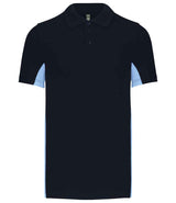 Kariban Flag Poly/Cotton Piqué Polo Shirt | Navy/Sky Blue thumbnail 1