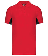 Kariban Flag Poly/Cotton Piqué Polo Shirt | Red/Black thumbnail 1