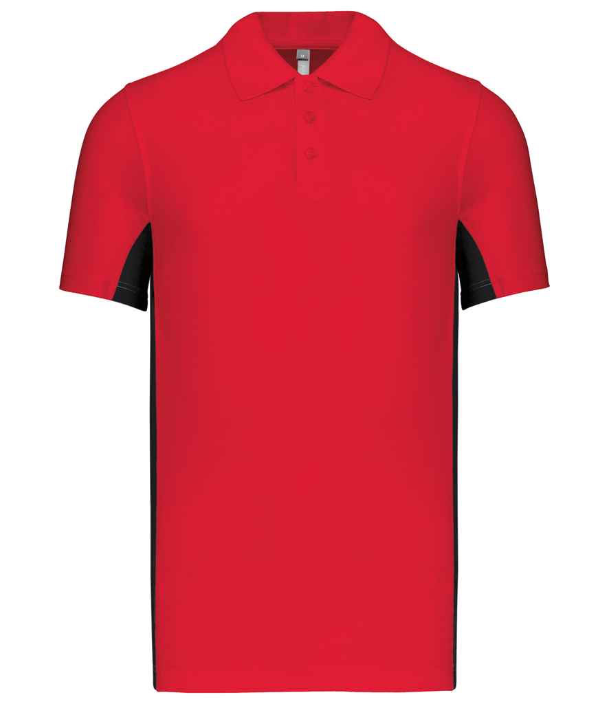 Kariban Flag Poly/Cotton Piqué Polo Shirt | Red/Black
