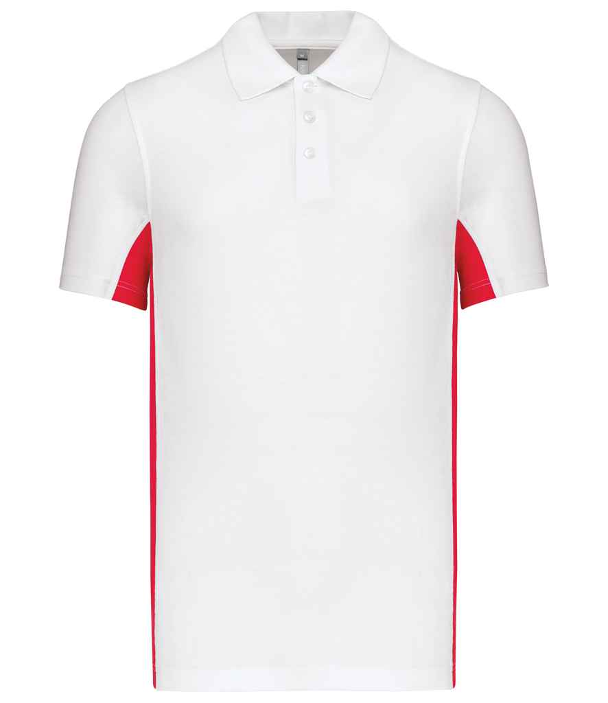 Kariban Flag Poly/Cotton Piqué Polo Shirt | White/Red
