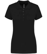 Kariban Ladies Short Sleeve Piqué Polo Shirt | Black thumbnail 1