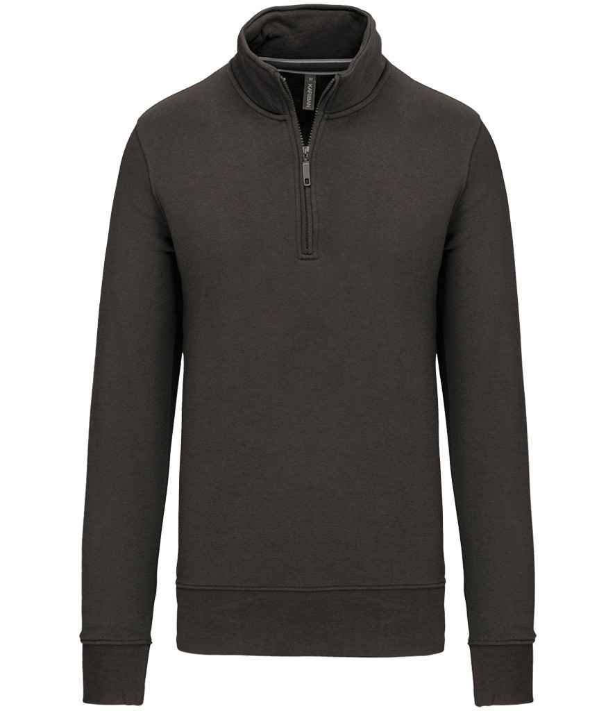 Kariban Zip Neck Sweatshirt | Dark Grey