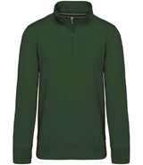 Kariban Zip Neck Sweatshirt | Forest Green thumbnail 1
