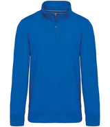 Kariban Zip Neck Sweatshirt | Light Royal Blue thumbnail 1