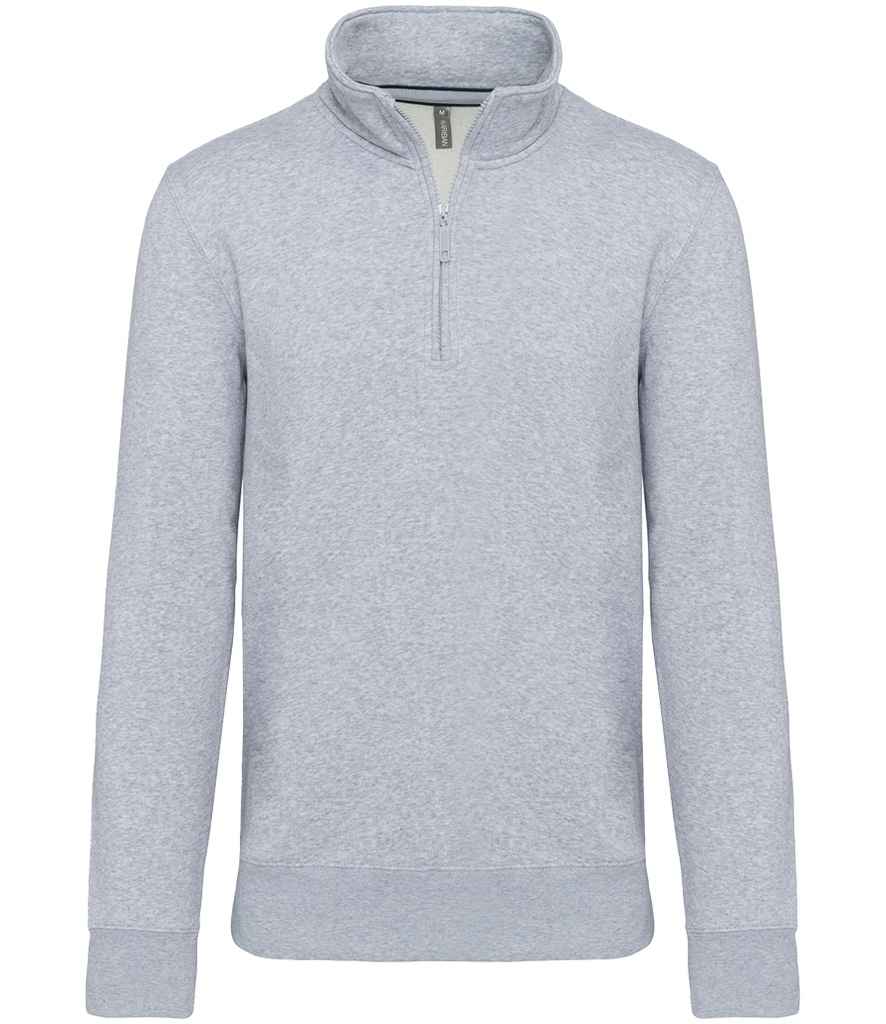 Kariban Zip Neck Sweatshirt | Oxford Grey