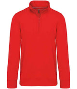 Kariban Zip Neck Sweatshirt | Red thumbnail 1