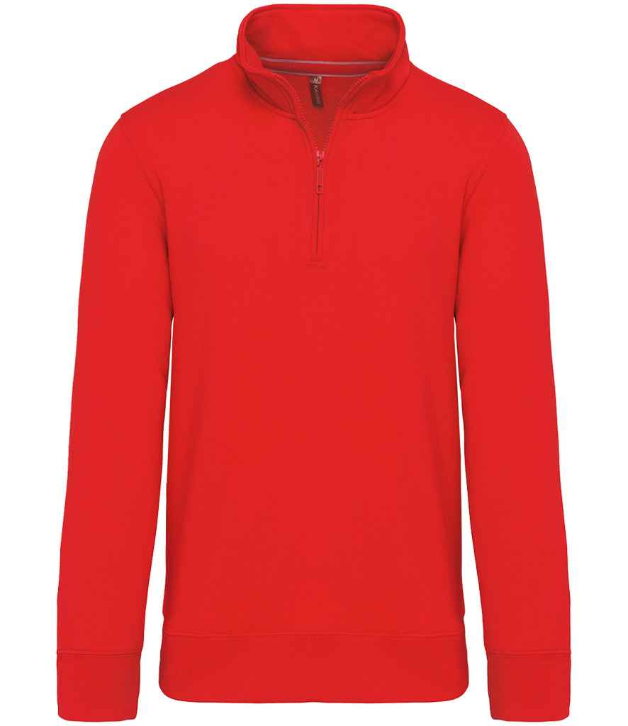 Kariban Zip Neck Sweatshirt | Red