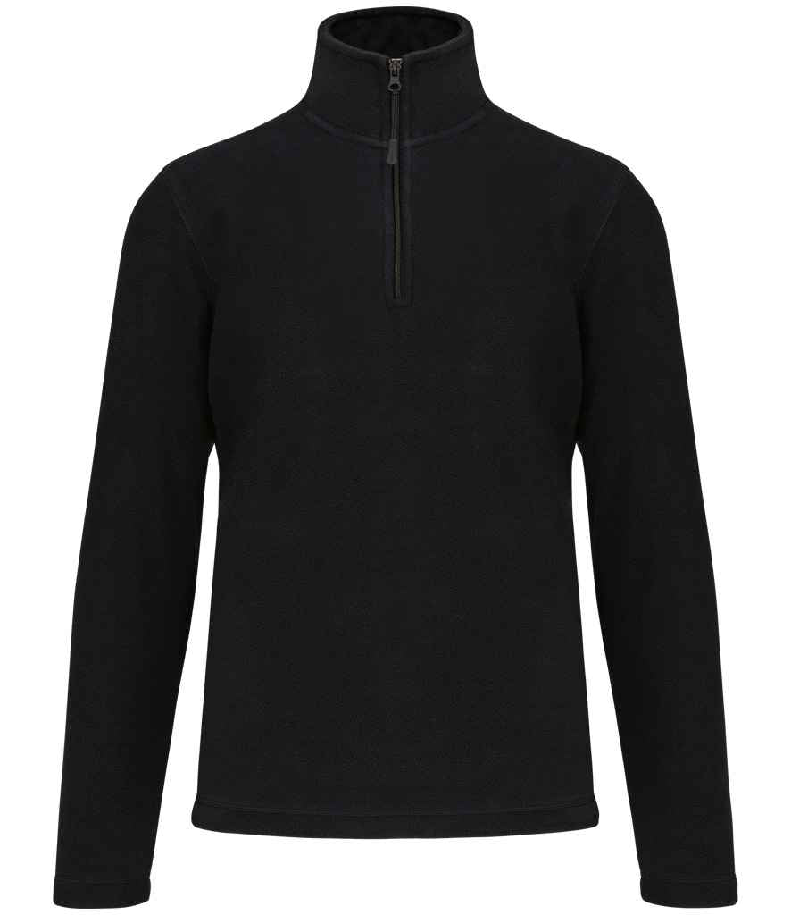 Kariban Enzo Zip Neck Micro Fleece | Black