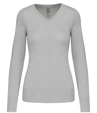 Kariban Ladies Cotton Acrylic V Neck Sweater