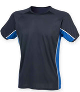 Finden + Hales Performance Panel T-Shirt | Navy/Royal Blue/White thumbnail 2