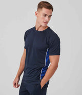 Finden + Hales Performance Panel T-Shirt | Navy/Royal Blue/White thumbnail 1