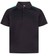 Finden + Hales Kids Team Polo Shirt | Black/Emerald thumbnail 1