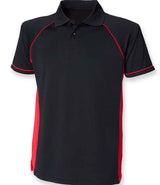 Finden + Hales Performance Panel Polo Shirt | Black/Red thumbnail 1