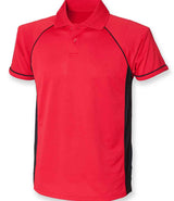 Finden + Hales Performance Panel Polo Shirt | Red/Black thumbnail 3