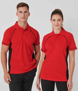 Finden + Hales Performance Panel Polo Shirt | Red/Black thumbnail 1