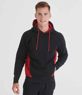 Finden + Hales Contrast Hooded Sweatshirt | Black/Red thumbnail 1