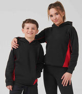 Finden + Hales Kids Contrast Hooded Sweatshirt | Black/Red thumbnail 1