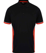 Finden + Hales Contrast Panel Polo Shirt | Black/Red thumbnail 1