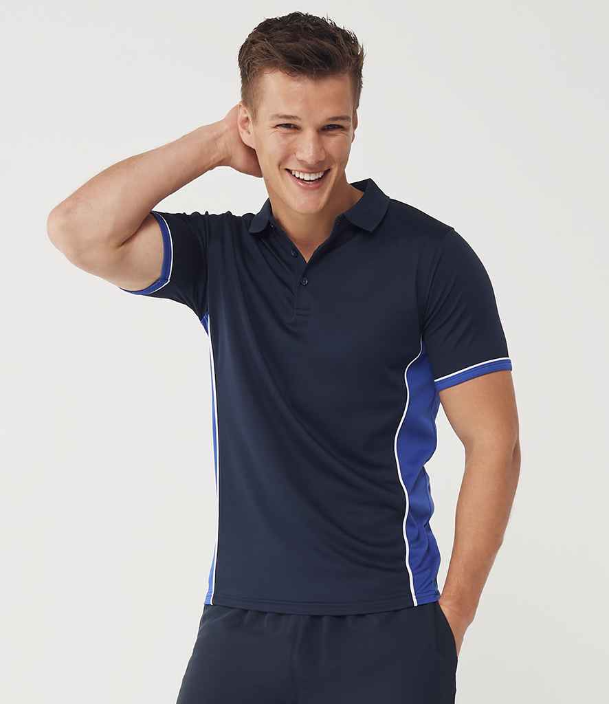 Finden + Hales Contrast Panel Polo Shirt | Navy/Royal Blue